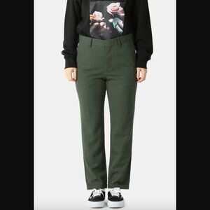 MARNI Olive Green Woven Pants with Tapered Fit Size 54